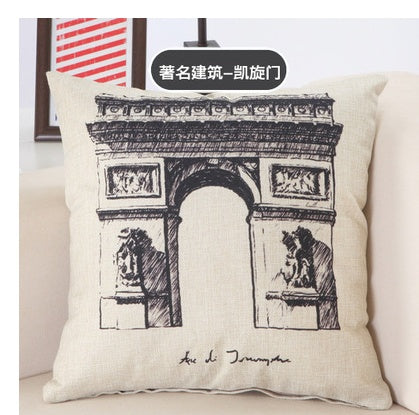 Great Cities Print Cotton Linen Pillow Covers
