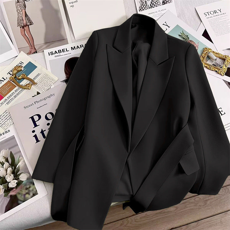 Slim Fit Slimming Graceful And Fashionable Black Tie Small Tailored Suit Top