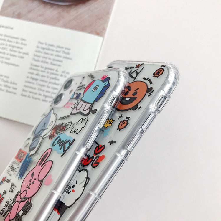Cartoon bear and rabbit mobile phone case