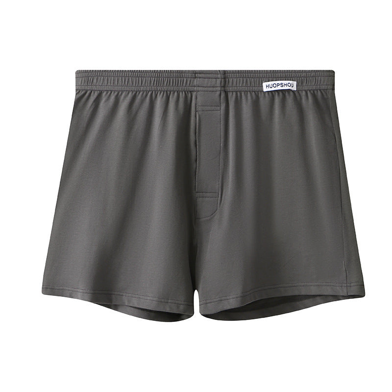 Loose Breathable Plus Size Men's Solid Color Boxers