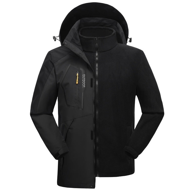 Winter Outdoors Three-in-one Coat Warm-keeping Cotton Clothing Shell Jacket