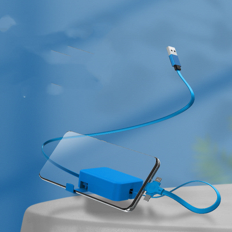 4 in 1 Retractable USB Cable Macaron Type C Micro iPhone