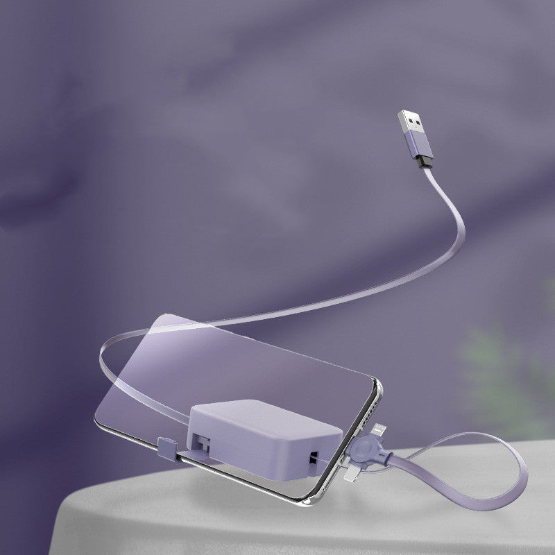 4 in 1 Retractable USB Cable Macaron Type C Micro iPhone
