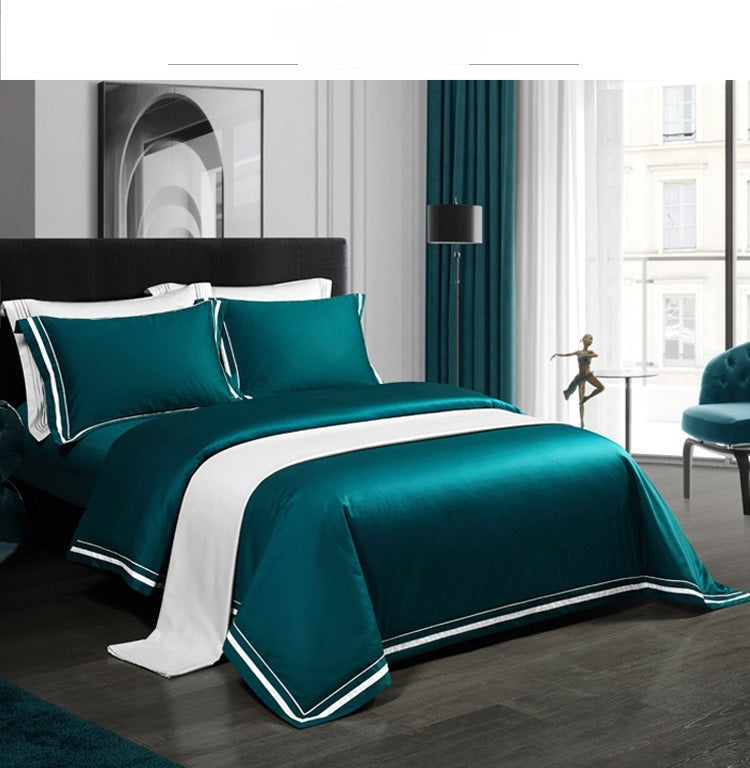 Four-piece Cotton Solid Color Quilt Cover