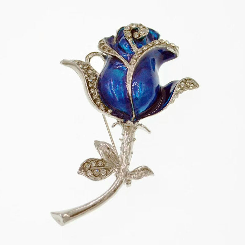 Diamond-Studded Metal Rose Flower USB Drive