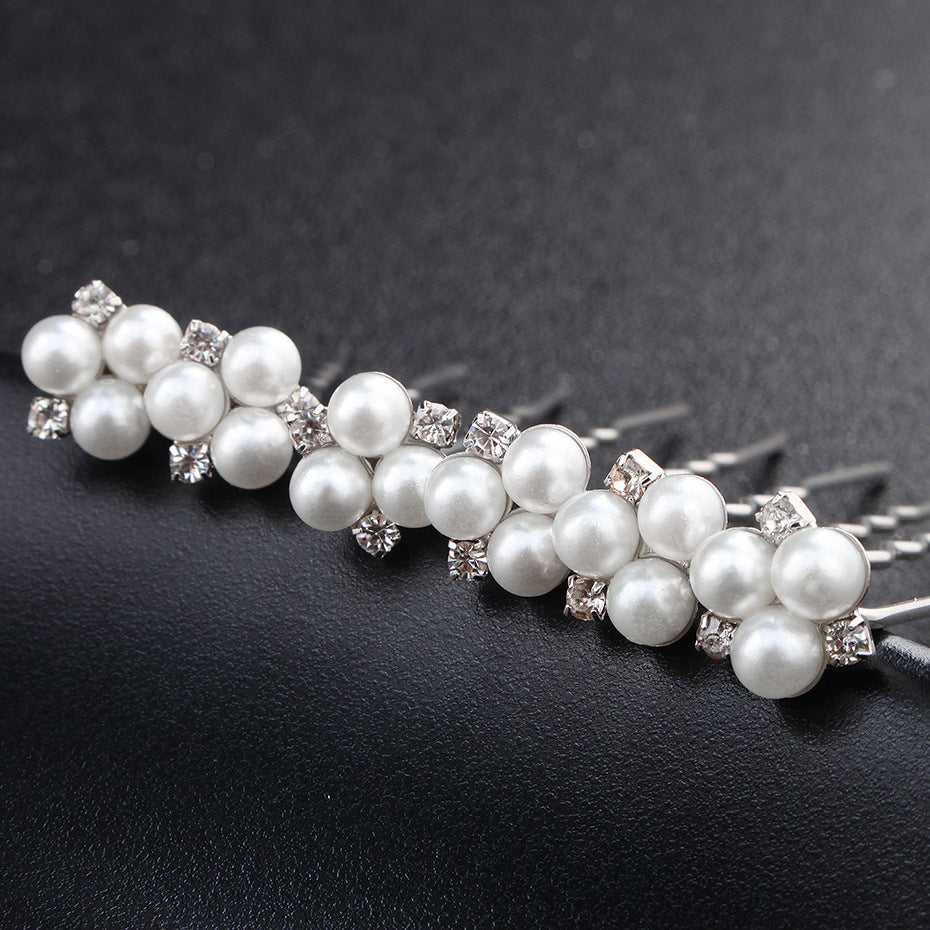 Simple Pearl Rhinestone Bride Headdress