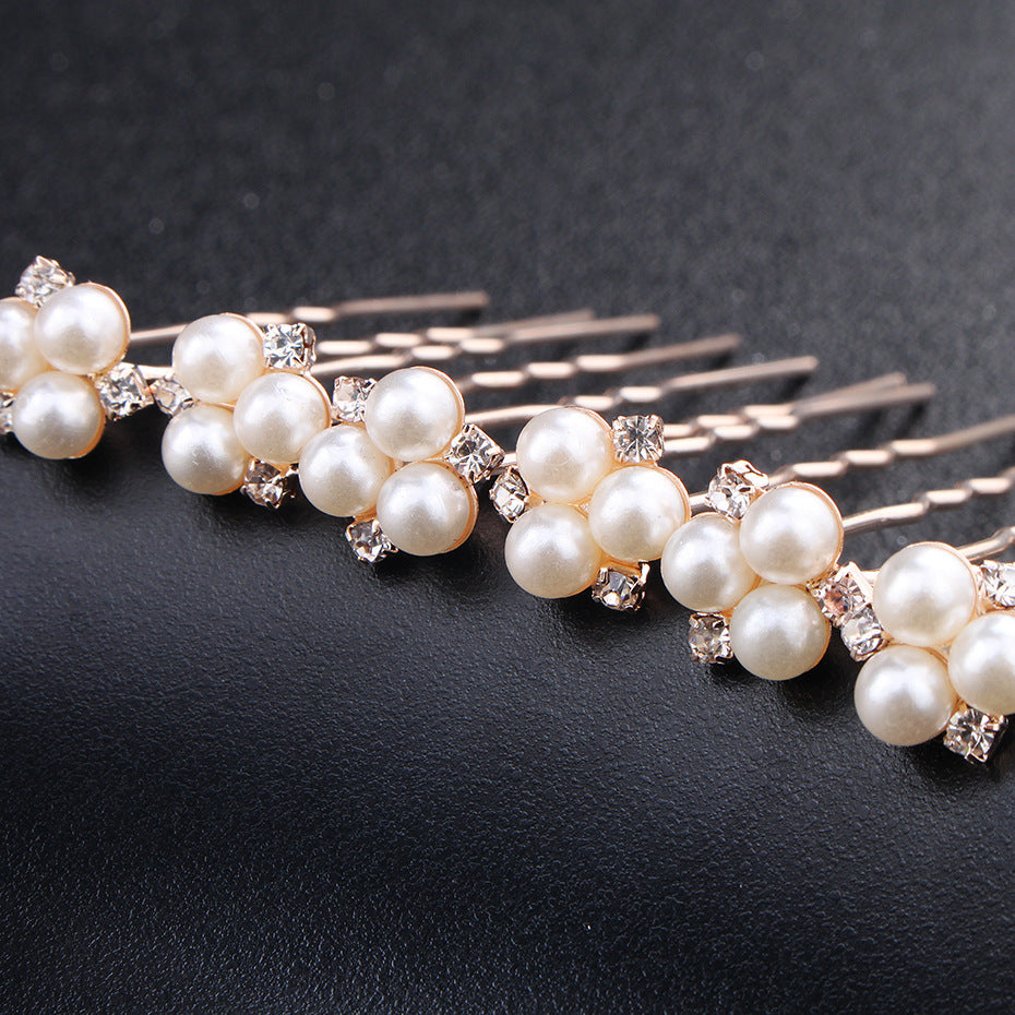 Simple Pearl Rhinestone Bride Headdress