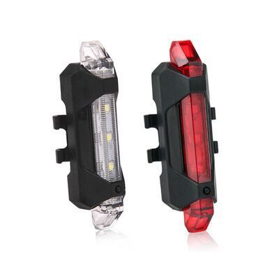 USB Rechargeable LED Bicycle Front & Back Light Set