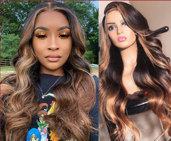 Long Curly Front Lace Wig