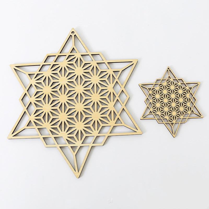 Wooden Geometric Wall Art, Meditation Decor