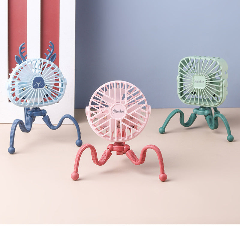 Portable USB Stroller Fan Baby Car Seat Accessory