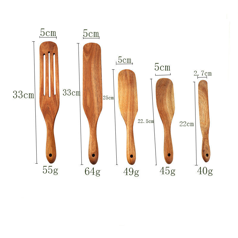 Acacia Teak Wooden Spatula Cooking Utensil Set