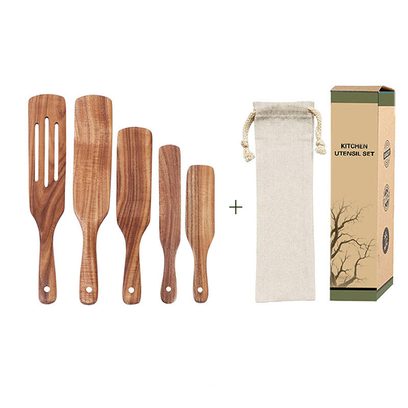 Acacia Teak Wooden Spatula Cooking Utensil Set