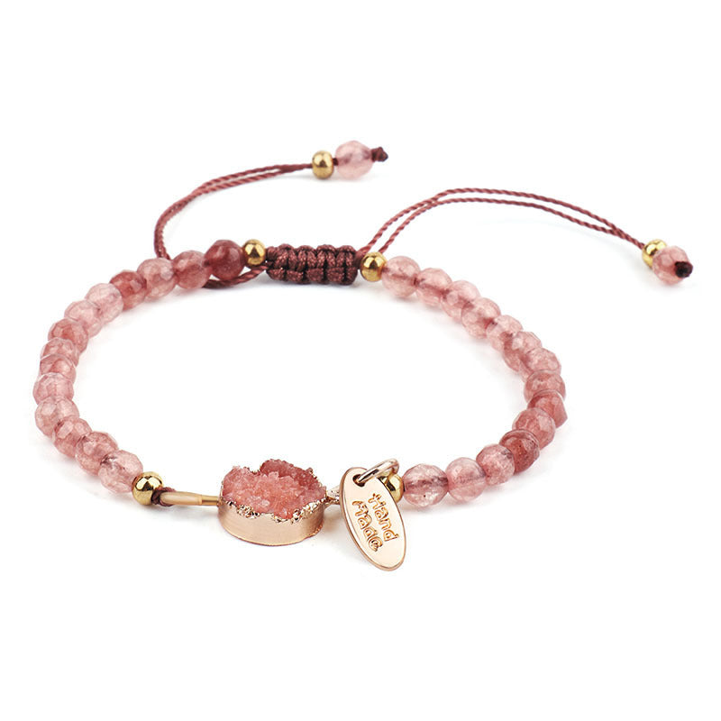 Cross-Border 4mm Faceted Stone Bracelet