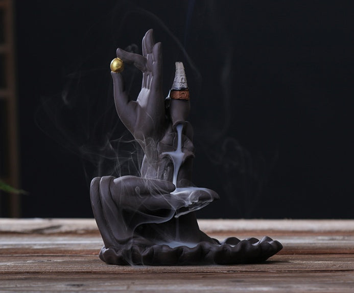Bergamot Lotus Backflow Incense Burner, Dual-Use