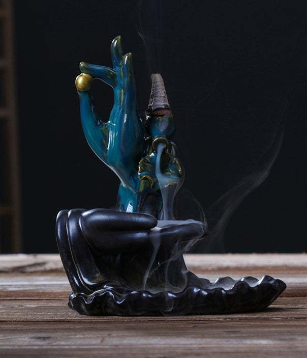 Bergamot Lotus Backflow Incense Burner, Dual-Use