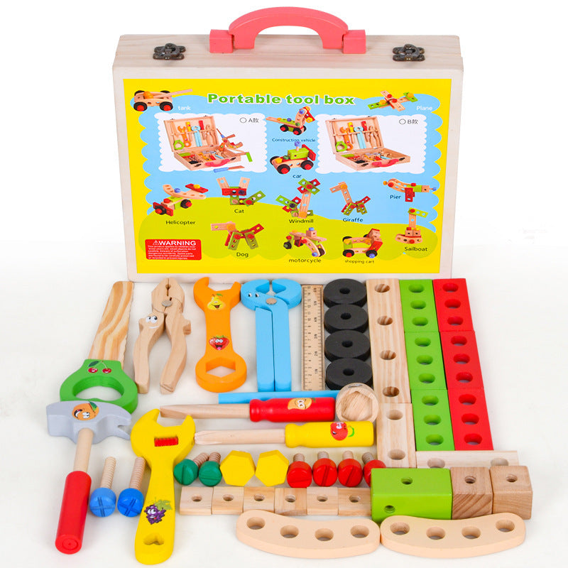 Children’s Wooden Toolbox Toy Set – Multi-Purpose Maintenance & Assembly