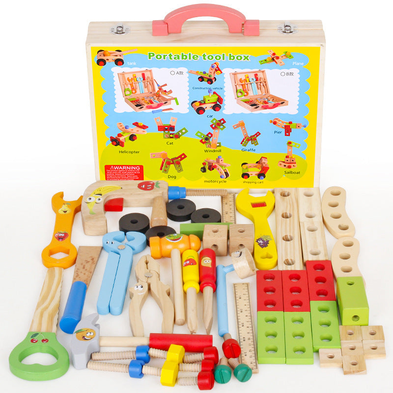 Children’s Wooden Toolbox Toy Set – Multi-Purpose Maintenance & Assembly