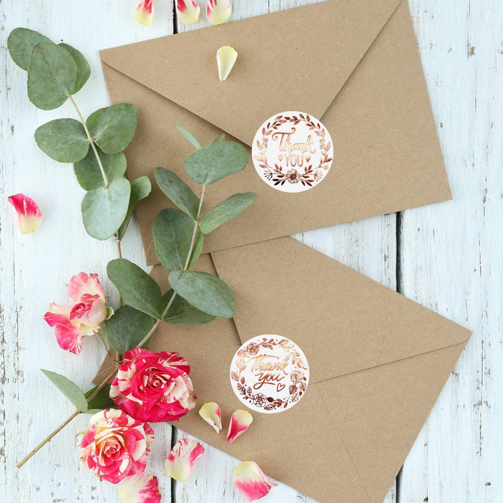 Gold Foil White Paper Sticker For Business Packaging