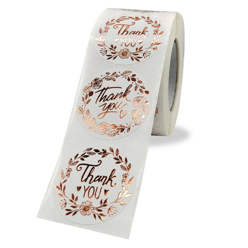 Gold Foil White Paper Sticker For Business Packaging