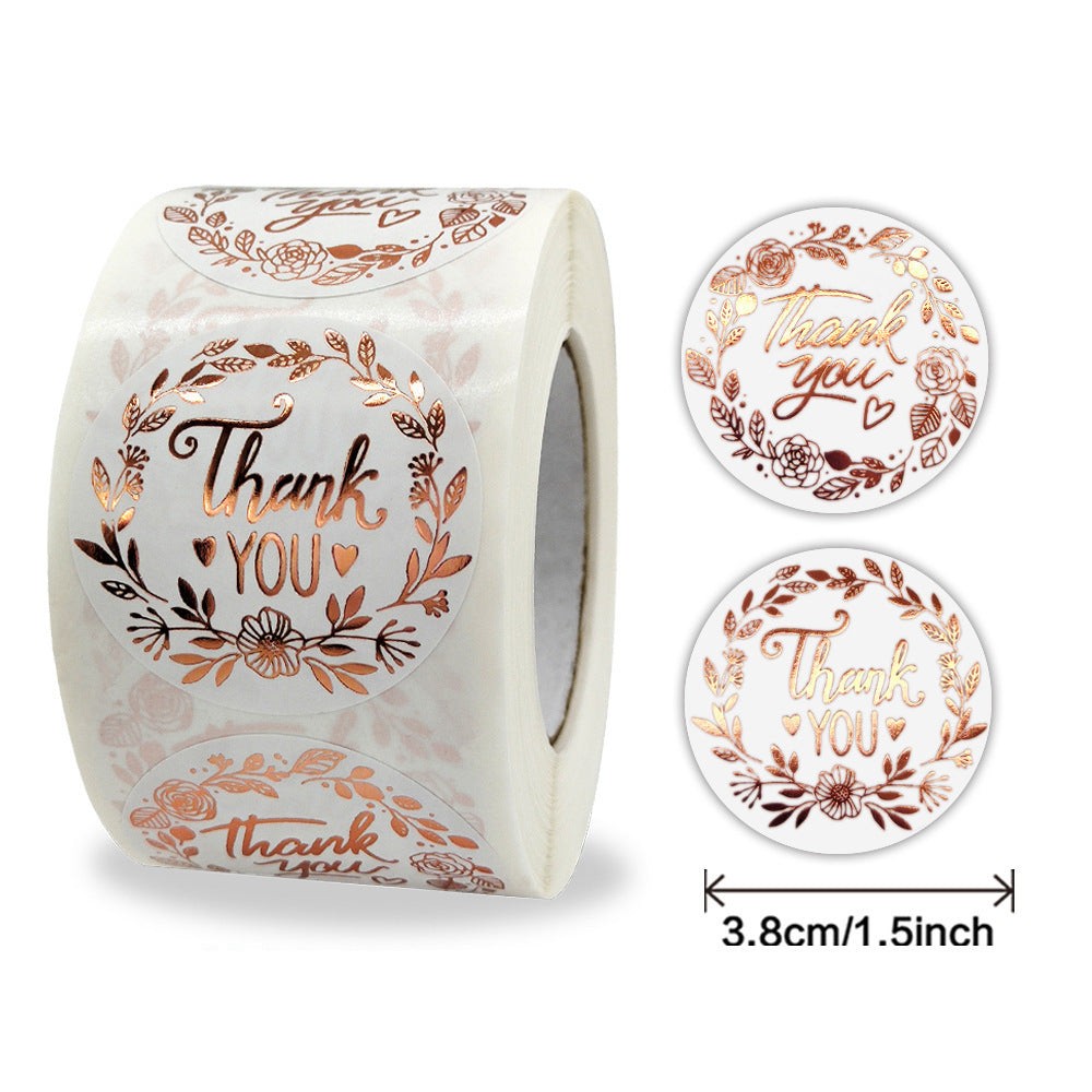 Gold Foil White Paper Sticker For Business Packaging