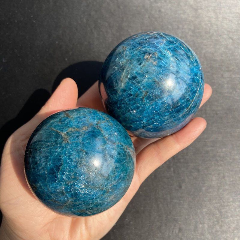 Natural Blue Apatite Crystal Ball Rough Stone