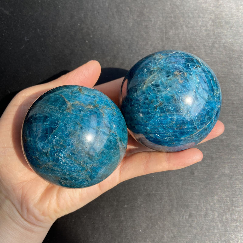 Natural Blue Apatite Crystal Ball Rough Stone