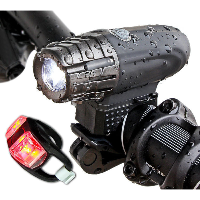 USB Rechargeable Bicycle Headlight Taillight Set