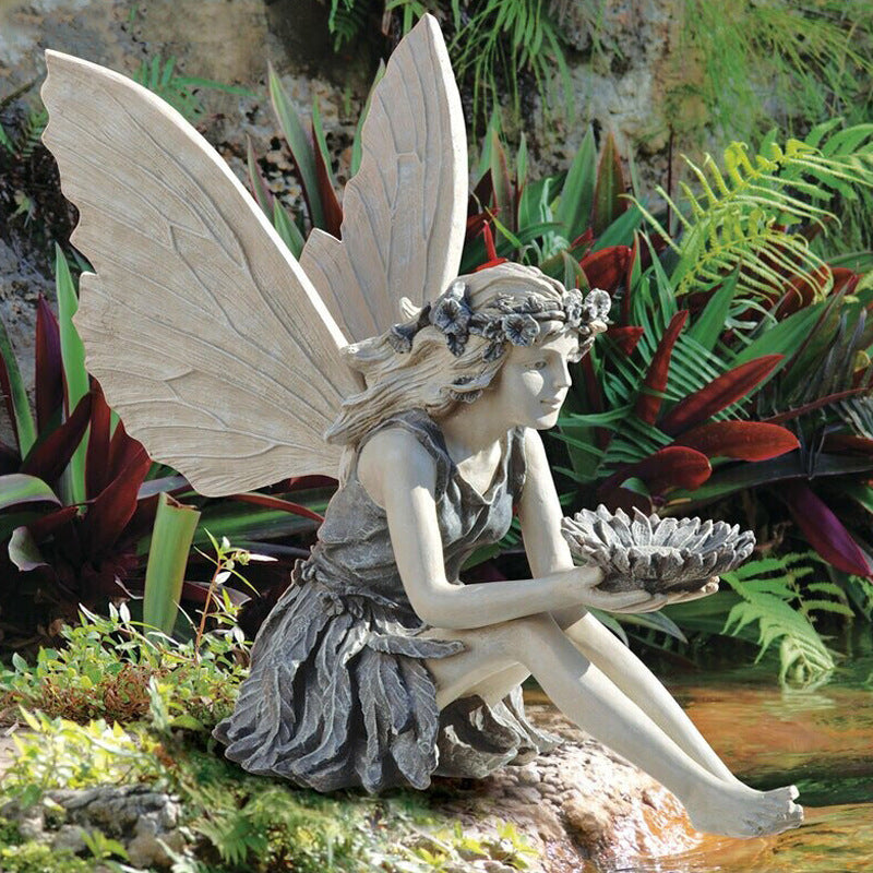 Fairy Sitting Garden Statue Resin Decor