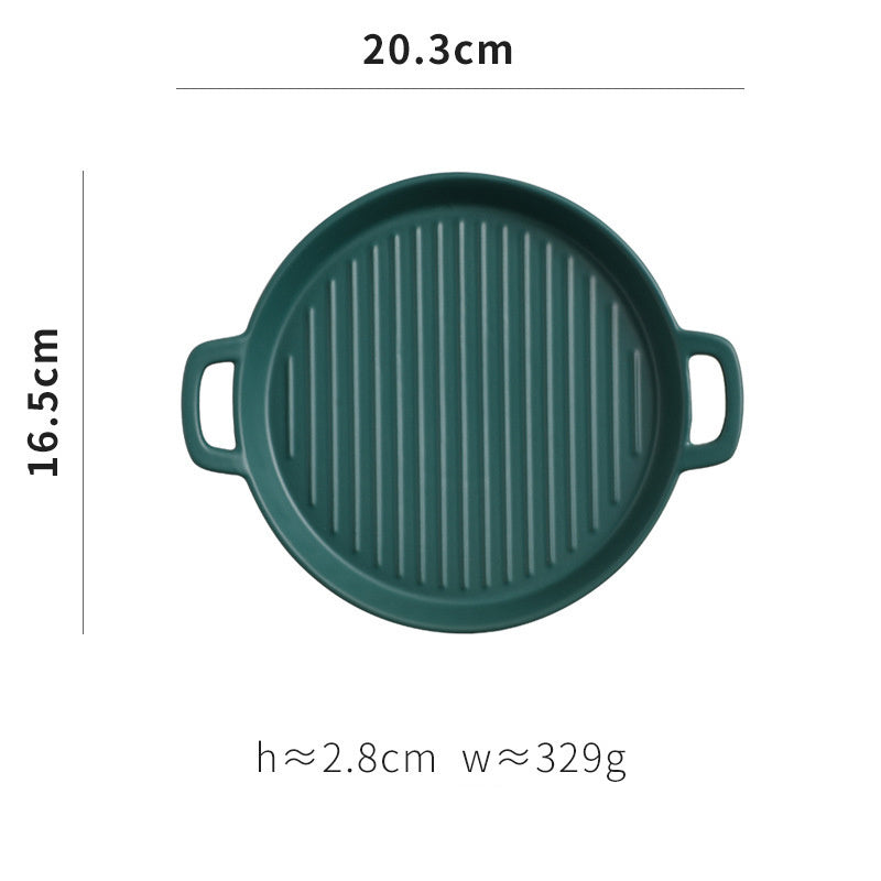 Binaural Ceramic Pizza Tray