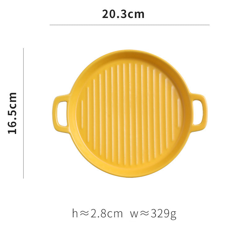 Binaural Ceramic Pizza Tray