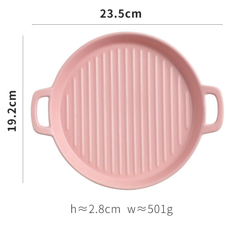 Binaural Ceramic Pizza Tray