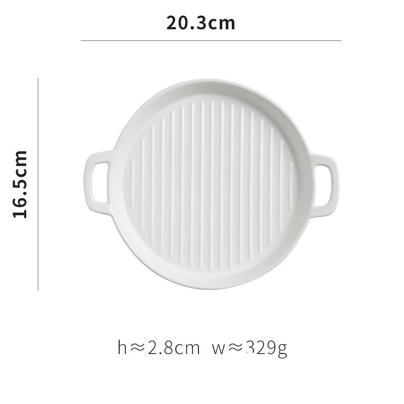 Binaural Ceramic Pizza Tray