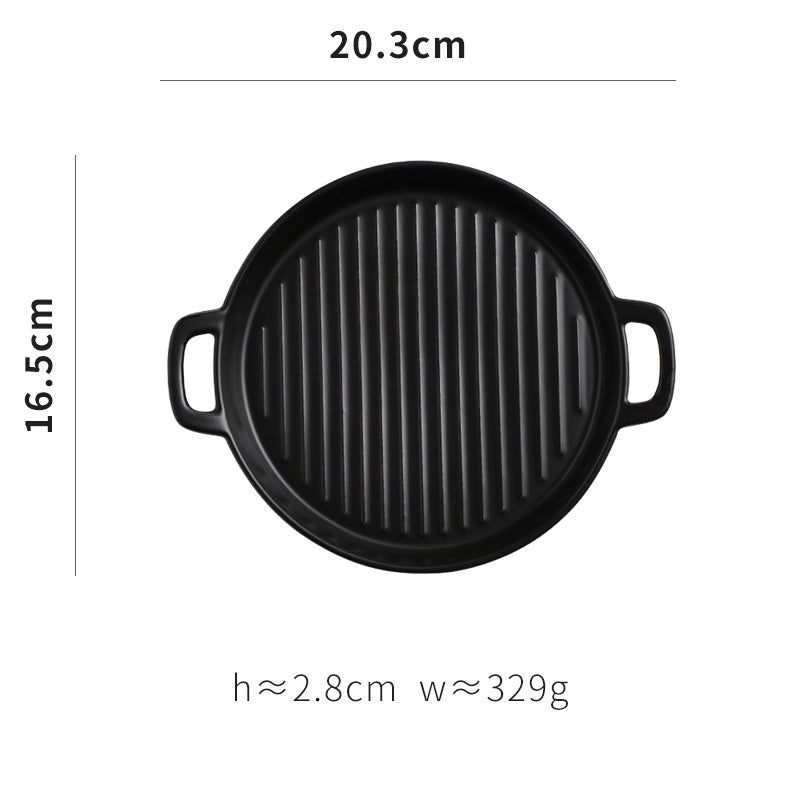 Binaural Ceramic Pizza Tray