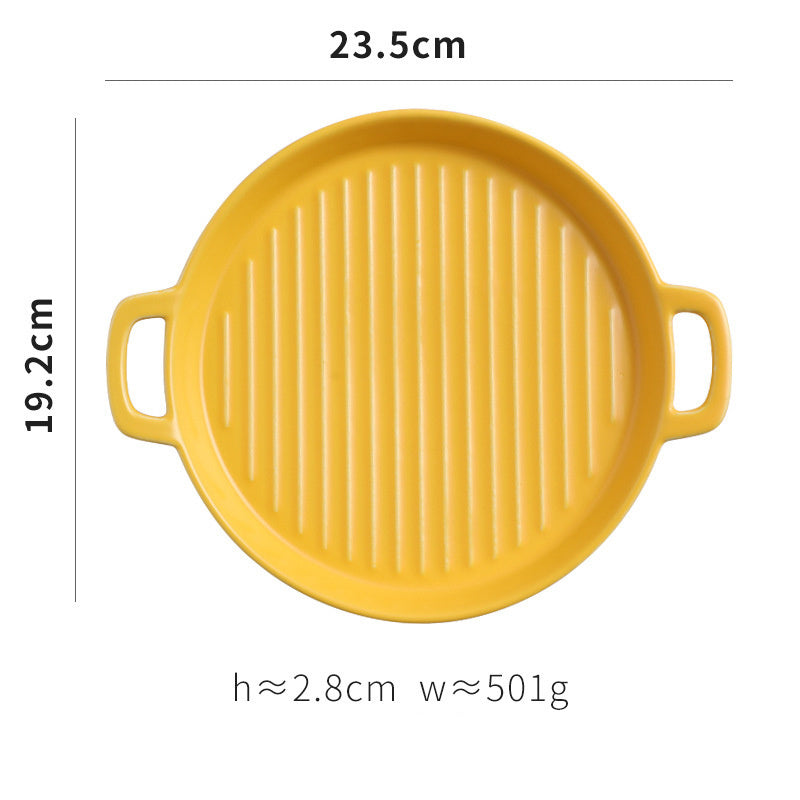 Binaural Ceramic Pizza Tray
