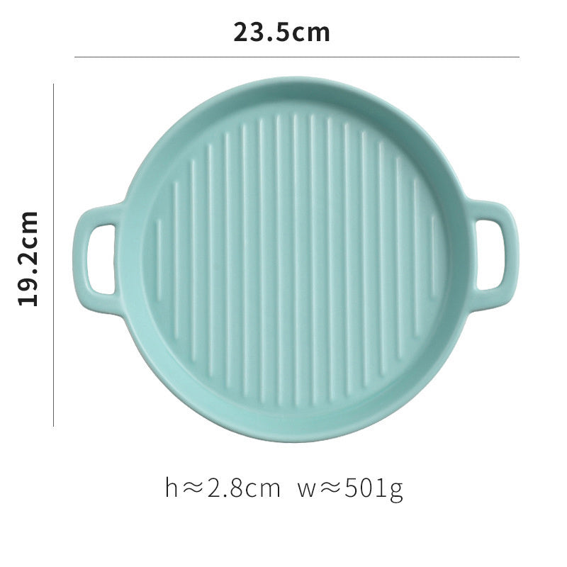 Binaural Ceramic Pizza Tray