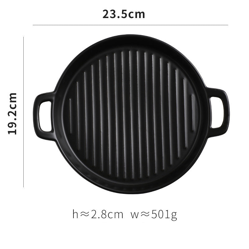 Binaural Ceramic Pizza Tray