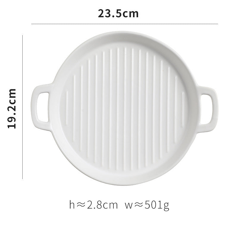 Binaural Ceramic Pizza Tray