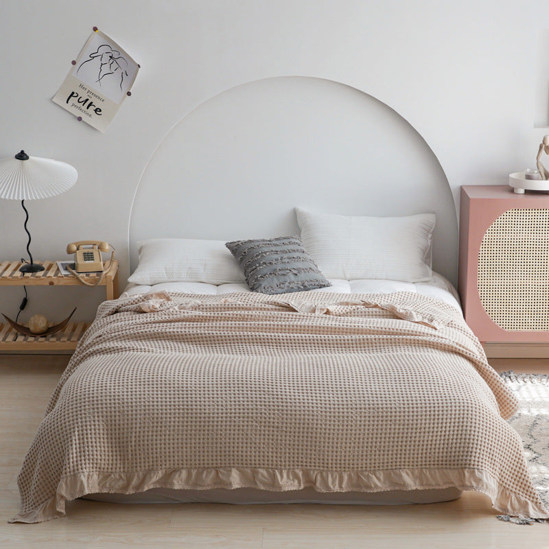 Japan Waffle Plaid Cotton Blanket for Bed and Sofa