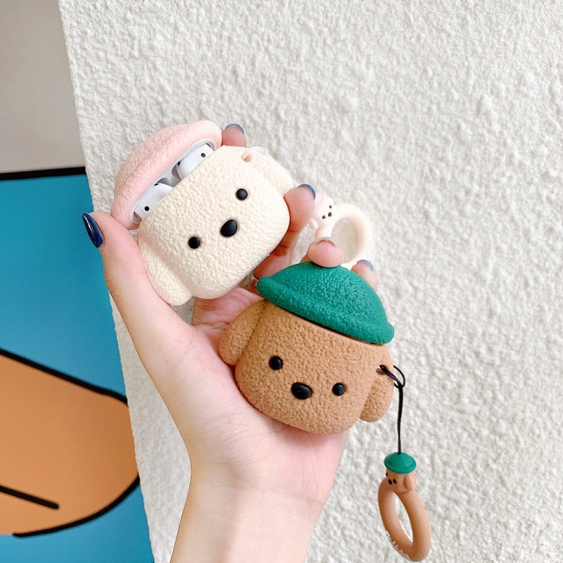 Cartoon Dog Hat Protective Case for Apple AirPods