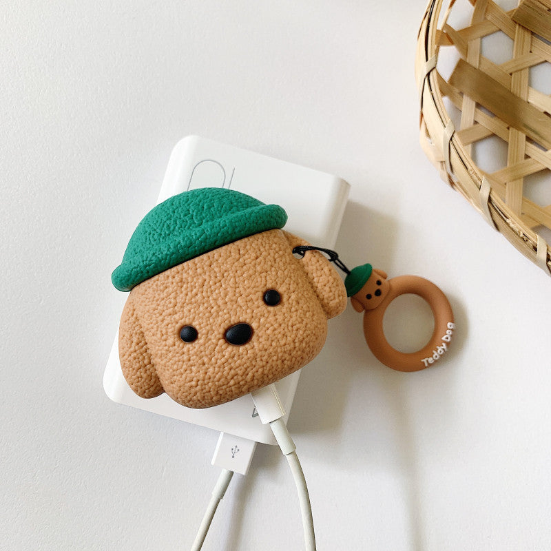 Cartoon Dog Hat Protective Case for Apple AirPods