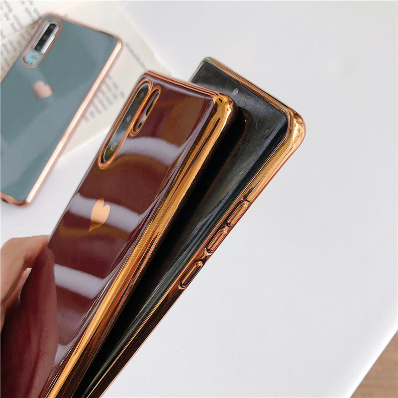 Electroplating love phone case