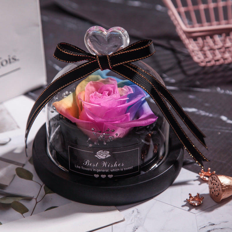 Valentine's Eternal Rose LED Glass Decor