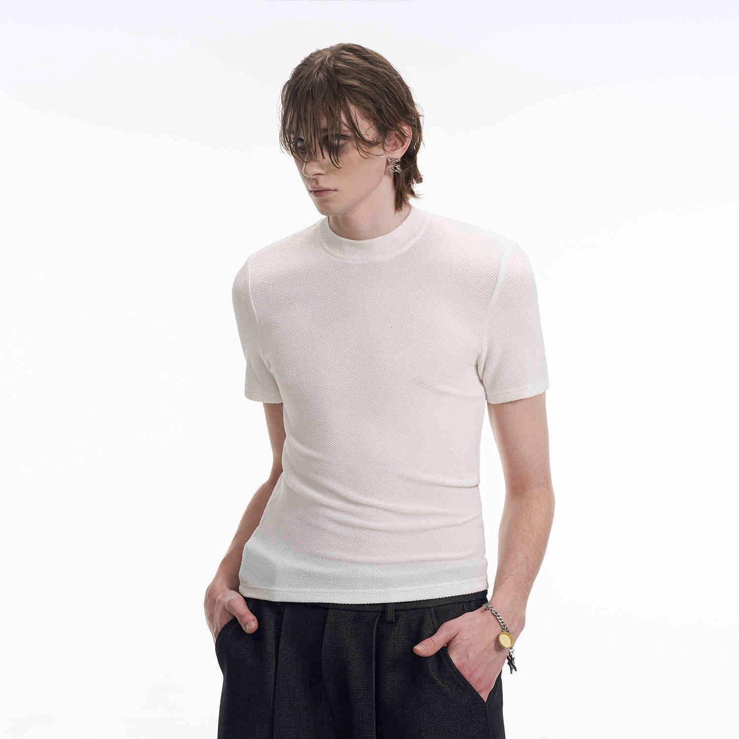Men's Round Neck Tight Fit Tee