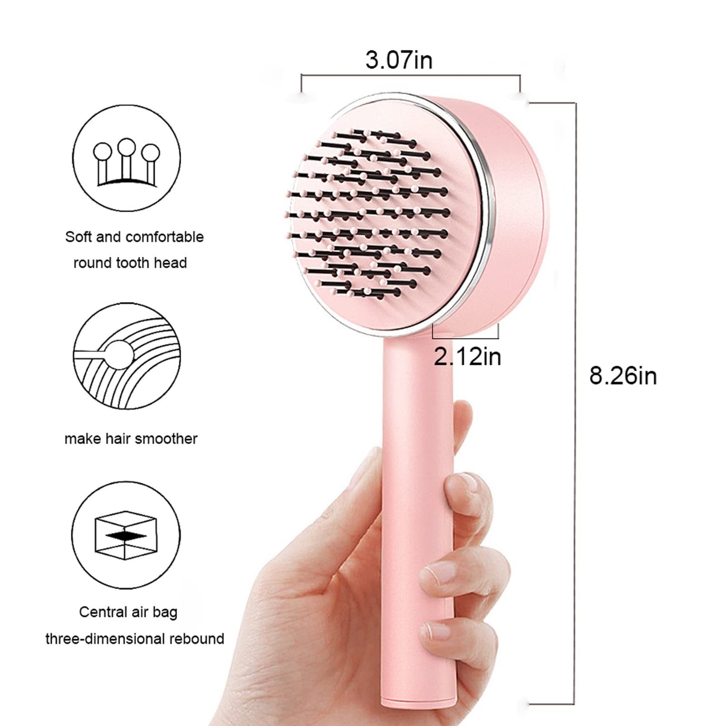 Self-Cleaning Anti-Static Massage Brush