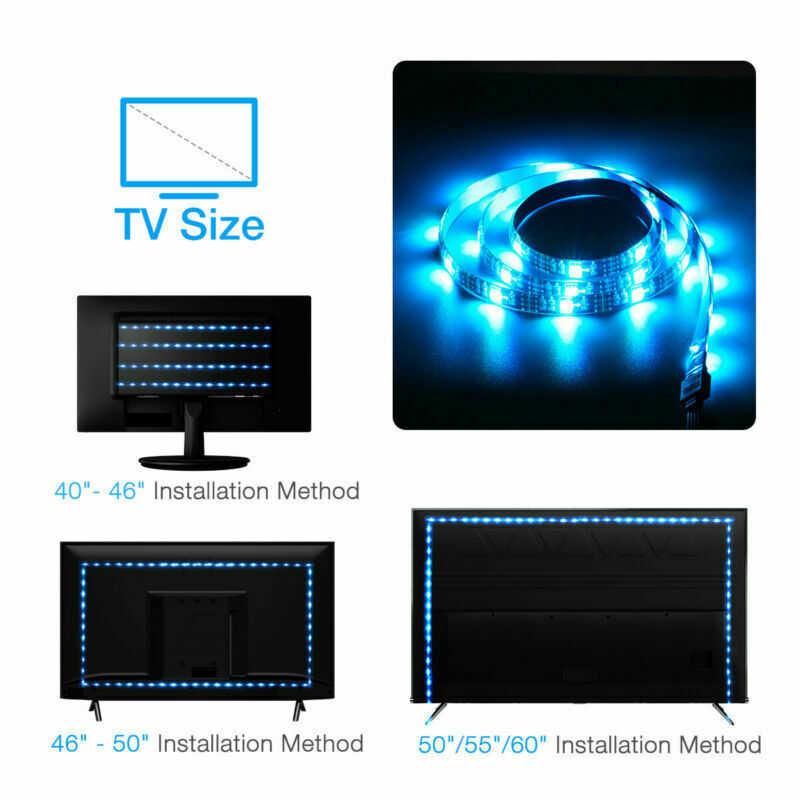 USB RGB LED Strip Light Kit (4x50cm) for TV and Computer Background