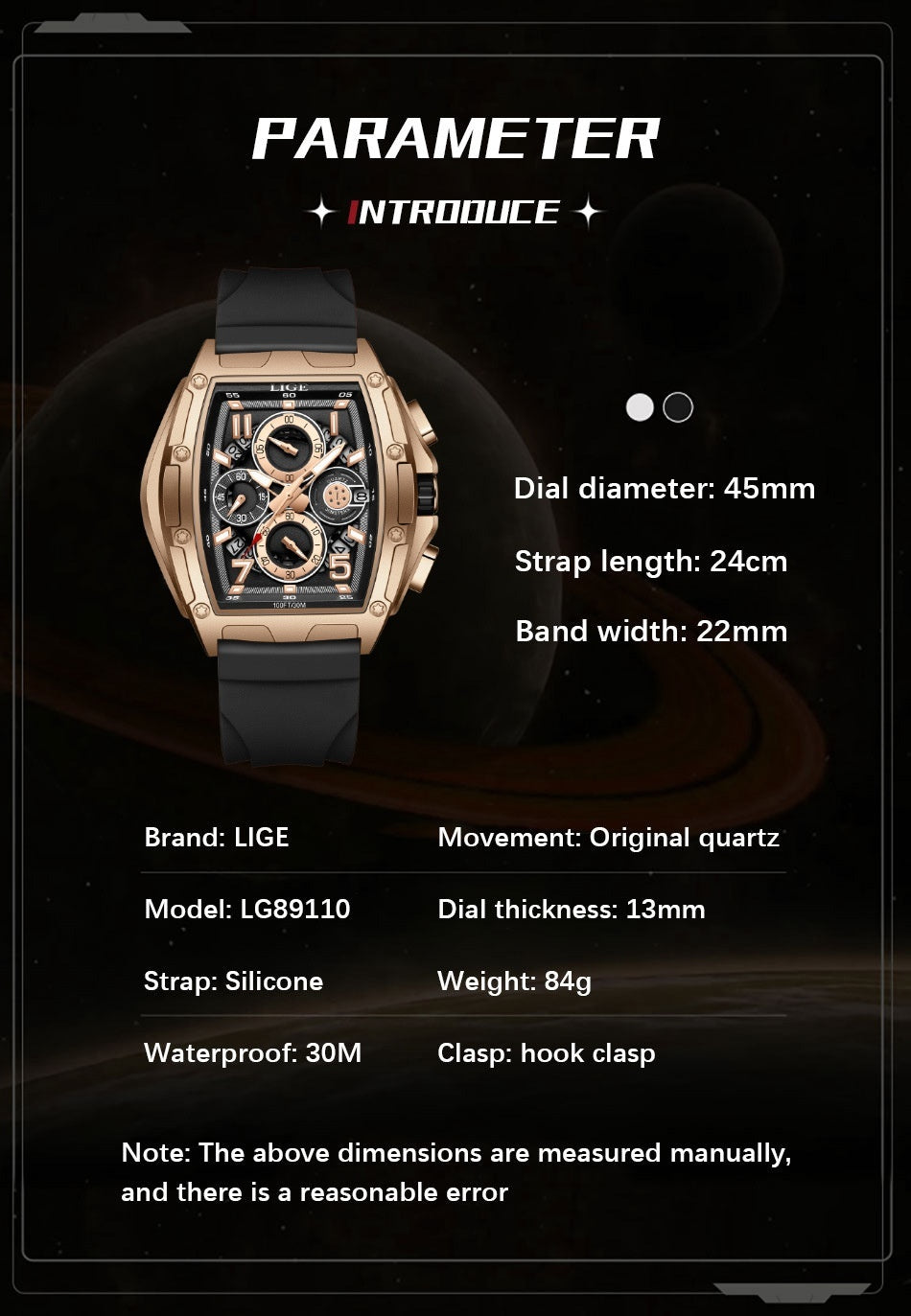 Multi-Sport Waterproof Curved Mirror Watch