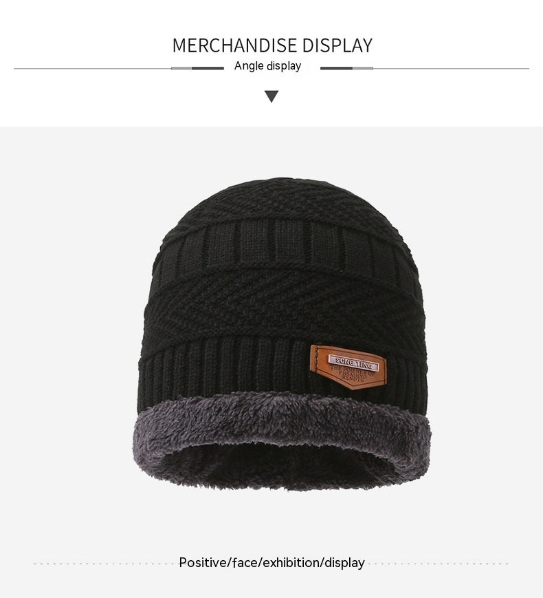 Men's Winter Scarf Gloves Hat Three-piece Set