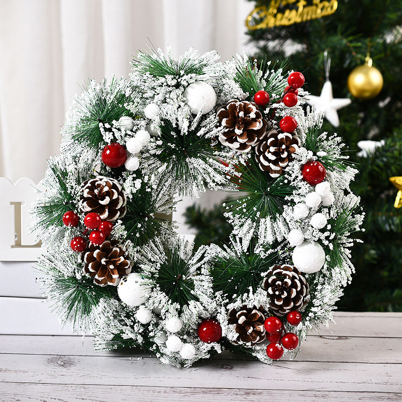 Christmas Pinecone Red Berries Wreath