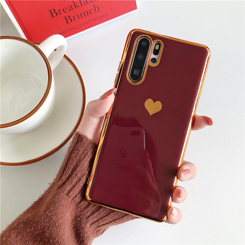 Electroplating love phone case